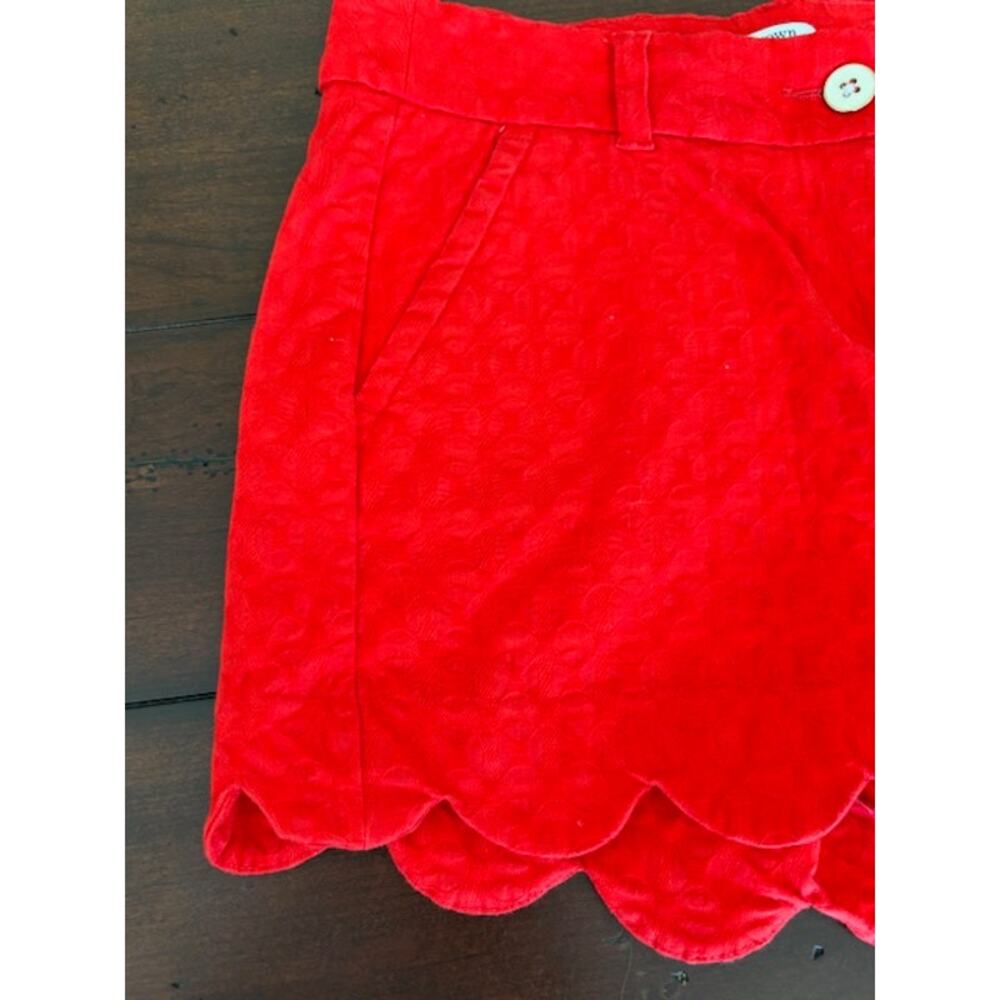 Caribbean‎ Joe Women's Shelby Size 6 Scalloped Hem Red Shorts - Picture 3 of 5